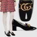 Gucci Shoes | Gucci Shoes Victoire Black Leather Double G Marmont Logo Rosebuds Sz 38 8 | Color: Black | Size: 8