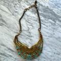 Anthropologie Jewelry | Anthropologie Armature Layered Necklace | Color: Blue/Gold | Size: Os