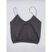 Free People Tops | Free People Intimately Free Skinny Strap Crop Top Cami Brami Slate Gray Size M/L | Color: Gray | Size: M