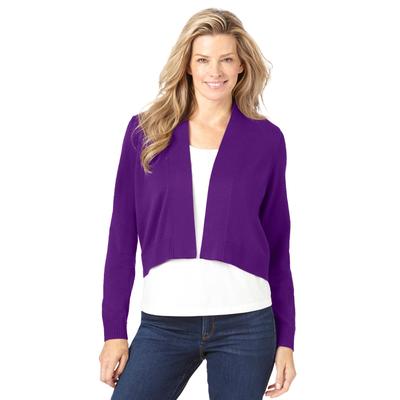 Plus Size Women's Long-Sleeve Cardigan by Woman Within in Radiant Purple (Size L)