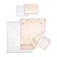 5 Piece Baby Bedding Duvet Pillow with Covers & Jersey Sheet fits 95x65cm Travel Cot (Mika Beige)