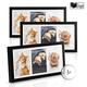 bomoe Photo Frame Set 3pcs Galeria – Picture Frame for Multiple Pictures 10x15 cm Wooden Collage Frame Picture Frame with Passepartout & Plastic Glass – 3 Picture Frames á 3 Photos – Black
