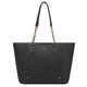 DAVID JONES - Women's Shoulder Tote Bag - Large A4 Shopping Bag for Work Large Capacity Soft PU Leather - Shopper Long Handles Tote Bag Elegant City, Black, One Size, Stylish