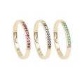 Jay Jools 9ct Yellow Gold Stackable Ring | Blue Sapphire, Emerald, Red Ruby Half Eternity Band Ring for Women Girls US 11.5