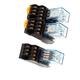 3Pcs AC Switches 110/120V 5A Coil Red Lamp 4PDT 14Pin Power Relay + Foot Switches Socket Base Mini Relay