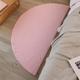 VUT Half Moon Semicircle Wool Imitation Sheepskin Rugs Non Slip Faux Lambskin Area Rugs For Bedroom Living Room Shaggy Fluffy Carpet Mats Pink,Beige(Size:80x160cm,Color:A)