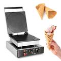 Electric Waffle Cone Maker Stainless Steel- Nonstick Mold For Homemade Ice Cream Cone Baking Pan- Commercial Ice Cream Cone Maker, For House & Commercial Use