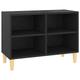 Homgoday TV Cabinet with Solid Wood Legs, Entertainment Centre TV Stand Cabinet with Open Compartment, Media Unit Storage Cabinet, Living Room Sideboard Black 69.5x30x50 cm