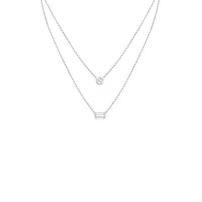 Collierkettchen ELLI PREMIUM "Layer mit Topas Edelstein 925 Sterling Silber" Gr. 45, silber, Halsketten, Damen, 45,mit S