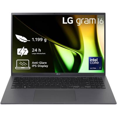 LG Business-Notebook "Gram 16" Ultralight Laptop, IPS-Display, 32 GB RAM, Windows 11 Home" Notebooks 16Z90S-G.AD7CG, 2024 Gr. 32 GB RAM 2000 GB SSD, Core Ultra 7, Windows 11 Home, grau