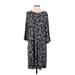 J.Jill Casual Dress: Gray Floral Motif Dresses - New - Women's Size Large