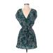 Kimchi Blue Casual Dress - Wrap: Teal Paisley Dresses - Women's Size Small