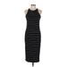 Athleta Casual Dress - Midi: Black Stripes Dresses - Women's Size Medium