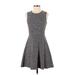 Theory Casual Dress - DropWaist: Gray Chevron/Herringbone Dresses - Women's Size 4