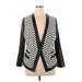 Picadilly Fashions Blazer Jacket: Black Chevron Jackets & Outerwear - Women's Size X-Large