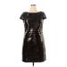 Vince Camuto Cocktail Dress: Black Grid Dresses - Women's Size 14