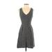 Madewell Casual Dress - Mini V Neck Sleeveless: Gray Dresses - Women's Size X-Small