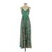 INC International Concepts Casual Dress - Maxi: Green Tropical Dresses - Women's Size Small