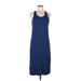 BCBGMAXAZRIA Casual Dress - High/Low: Blue Solid Dresses - Women's Size Medium