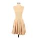 Rachel Zoe Casual Dress - A-Line Scoop Neck Sleeveless: Tan Solid Dresses - Women's Size 0