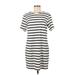 Old Navy Casual Dress - Shift: White Stripes Dresses - Women's Size Medium