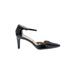 Adrienne Vittadini Heels: Pumps Stiletto Cocktail Party Black Solid Shoes - Women's Size 9 1/2 - Pointed Toe