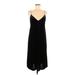 Zara Casual Dress - Slip dress: Black Solid Dresses - Women's Size Medium