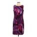 Connected Apparel Casual Dress - Shift: Purple Acid Wash Print Dresses - Women's Size 12