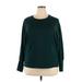Simply Vera Vera Wang Pullover Sweater: Teal Solid Tops - Women's Size 2X-Large