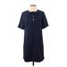 Club Monaco Casual Dress - Shift: Blue Solid Dresses - Women's Size 2