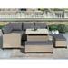 Dark Brown Versatile 6-Piece Patio Furniture Outdoor Rattan Modular Sectional Sofa Set with Ergonomic Armrest