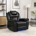 Home Theater Seating, Manual Recliner Chair with LED Light Strip, Faux Leather Recliner, for Living Room, Bedroom