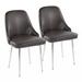 Contemporary Dining Chair with Chrome Frame and Fabric by LumiSource - Set of 2