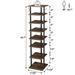 8-Tier Vertical Shoe Rack, Slim Shoe Tower,Wood Shoe Organizer with 2 Hanging Hooks,Shoe Storage Stand