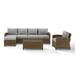 Crosley Bradenton 5Pc Outdoor Wicker Sectional Set - 80"d x 146.5"w x 32.5"h