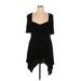 Torrid Casual Dress - High/Low Plunge Short sleeves: Black Dresses - Women's Size 1X Plus