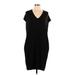 Lou & Grey Casual Dress - Sheath: Black Solid Dresses - Women's Size Large