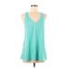 Lilly Pulitzer Active Tank Top: Teal Activewear - Women's Size Medium