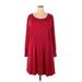 Torrid Casual Dress - Popover: Burgundy Solid Dresses - Women's Size 4X Plus