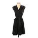 Talbots Casual Dress - Wrap: Black Dresses - New - Women's Size 2 Petite