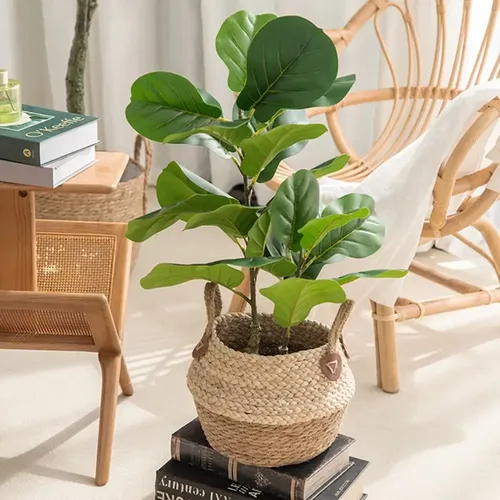 1 pc grüner Kunststoff draht künstliche Pflanze künstliche Ficus Zweig lebensechte künstliche