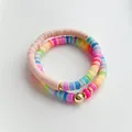 KKBEAD-Bracelets Heishi colorés pour femmes perles de disque arc-en-ciel bijoux Boho accessoires