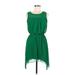 Sweet Storm Casual Dress - Popover: Green Solid Dresses - Women's Size Medium