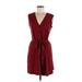 Charming Charlie Casual Dress - Wrap: Burgundy Solid Dresses - Women's Size Medium