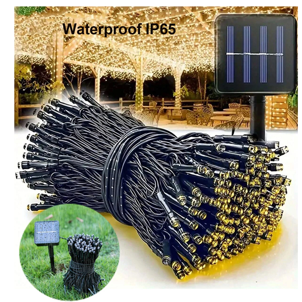 led solar string lights waterproof garden solar star lights outdoor courtyard decorative string lights