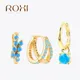 Roxi 100% 925 Sterling Silber Türkis Ohrring 18 Karat vergoldet edlen Schmuck Ohrringe für Frauen