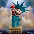 20cm Super Mario Statue of Liberty Model Toy Mario Cosplay Action Figure Desktop Bookcase Decoration