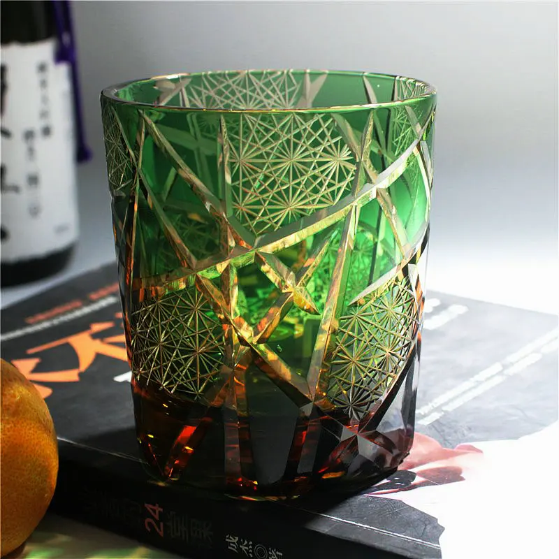 Japanisches hand gemachtes Kristall whisky glas, Retro ausländisches Weinglas, hand gefertigt geschnitzt, leichter Luxus, 260ml Image