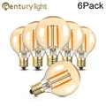 6PCS Vintage Globe Led Replacement Bulbs G40 1.5W Equal to 15Watt Incandescent Lamp E14 2200K