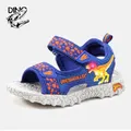 DINO Kids Summer Sandals 2023 New LED T-Rex Fashion Lighting Shoes Little Boys Open Toe Breathable